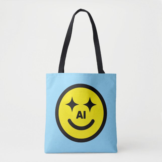 Bolsa Tote Saco de mão Smiley Face AI™ (Frente)