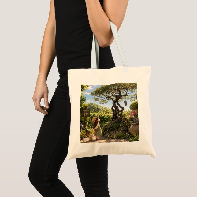 Bolsa Tote Saco de mão sob a árvore de pinheiro (Frente (produto))