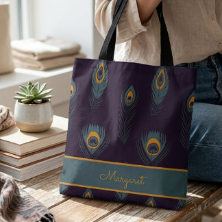Bolsa Tote Saco de mão tema pavão
