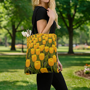 Bolsa Tote Saco de mão Tulipas Amarelas