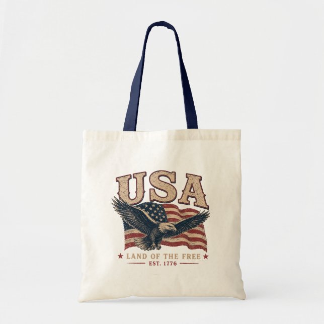 Bolsa Tote Saco de mão vintage dos EUA (Frente)