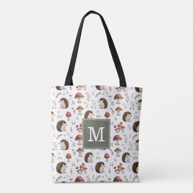 Bolsa Tote Saco de mãoouriços-cacheiros e cogumelos (Verso)