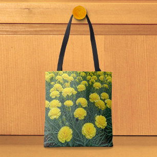 Bolsa Tote Saco de Mãos com Cravos Amarelos