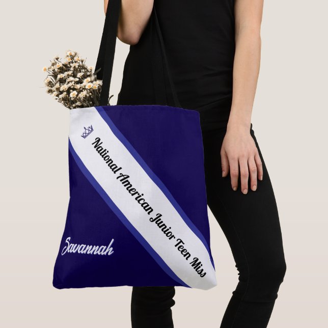 Bolsa Tote Saco de Mãos para Concurso com Faixa Personalizada (Close Up)