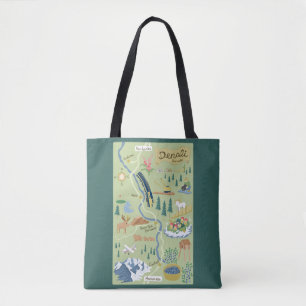 Bolsa Tote Saco de Mapa do Borough Denali
