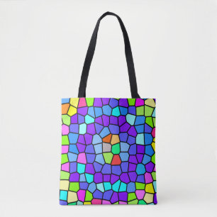 Bolsa Tote Saco de Mosaico Geométrico Colorido