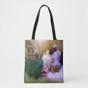 Bolsa Tote Saco de Natal Aldeia de Neve AllOverPrint