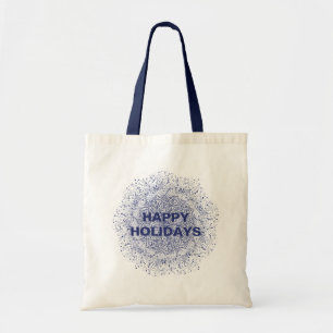 Bolsa Tote Saco de Natal Azul Marinho com Floco de Neve das F