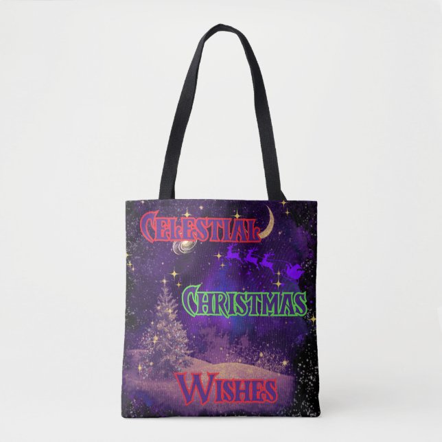 Bolsa Tote Saco de Natal Celestial (Frente)