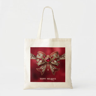 Bolsa Tote Saco de Natal com Laço Vermelho