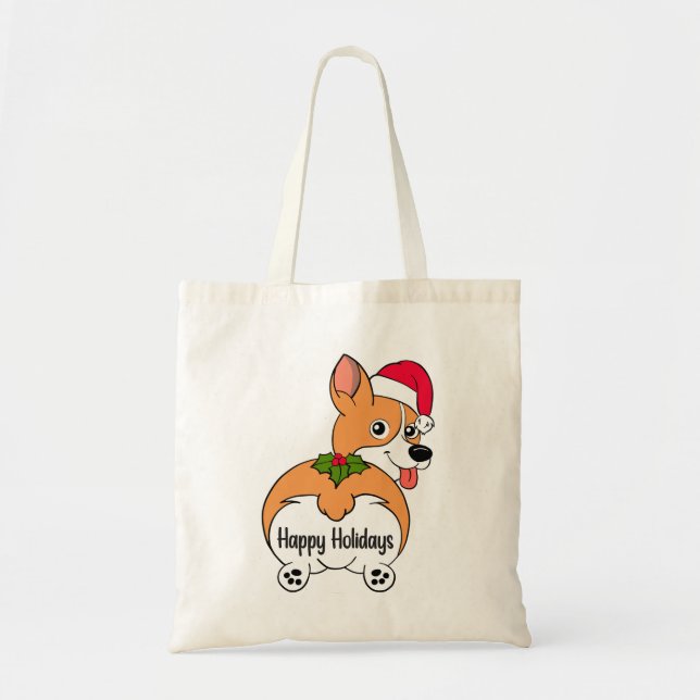 Bolsa Tote Saco de Natal de Corgi (Frente)