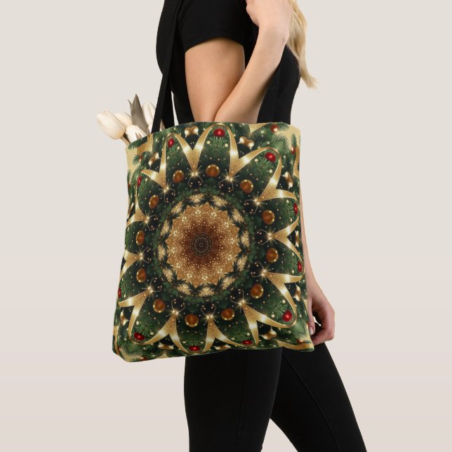Bolsa Tote Saco de Natal Decorativo de Férias (Close Up)