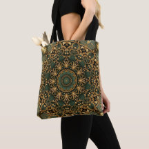 Saco de Natal Decorativo Verde Dourado