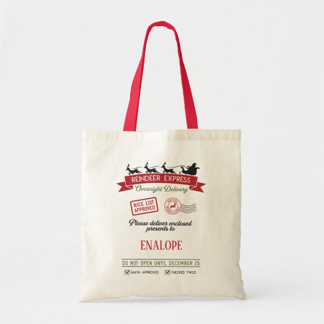 Bolsa Tote Saco de Natal do Papai Noel  (Frente)
