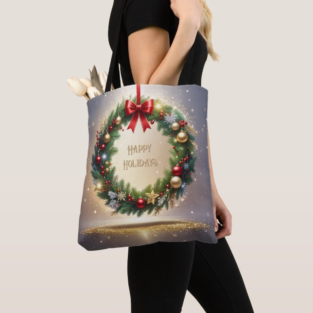Bolsa Tote Saco de Natal Festivo de Natal (Close Up)
