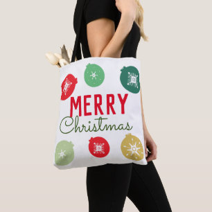 Bolsa Tote Saco de Natal Flocos de Neve Enfeites