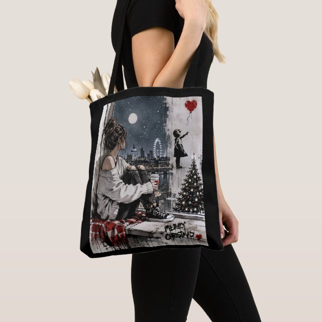 Bolsa Tote Saco de Natal Noturno da Cidade de Londres (Close Up)