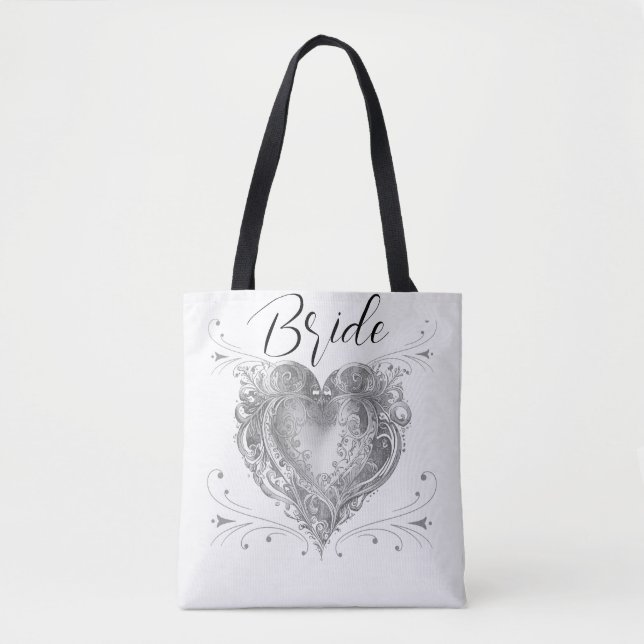 Bolsa Tote Saco de Noiva Casamento Personalizado  (Frente)