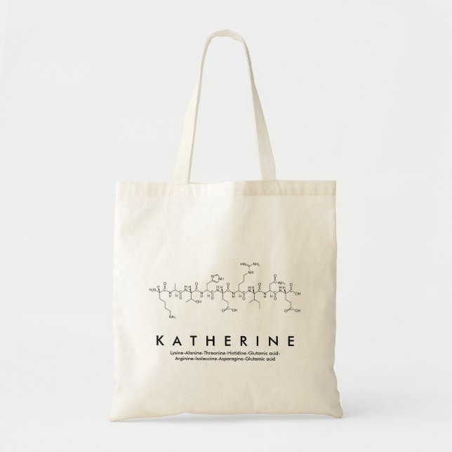 Bolsa Tote Saco de nome de Katherine Peptide (Frente)