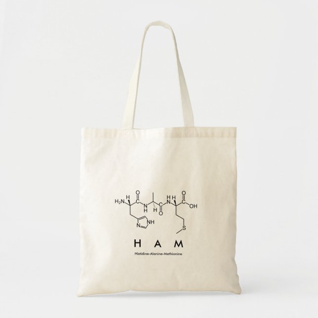Bolsa Tote Saco de nome do peptídeo de ham (Frente)