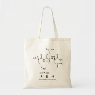 Bolsa Tote Saco de nome do peptídeo em ren