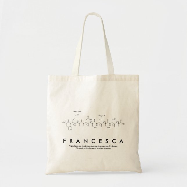 Bolsa Tote Saco de nome do peptídeo Francesca (Frente)