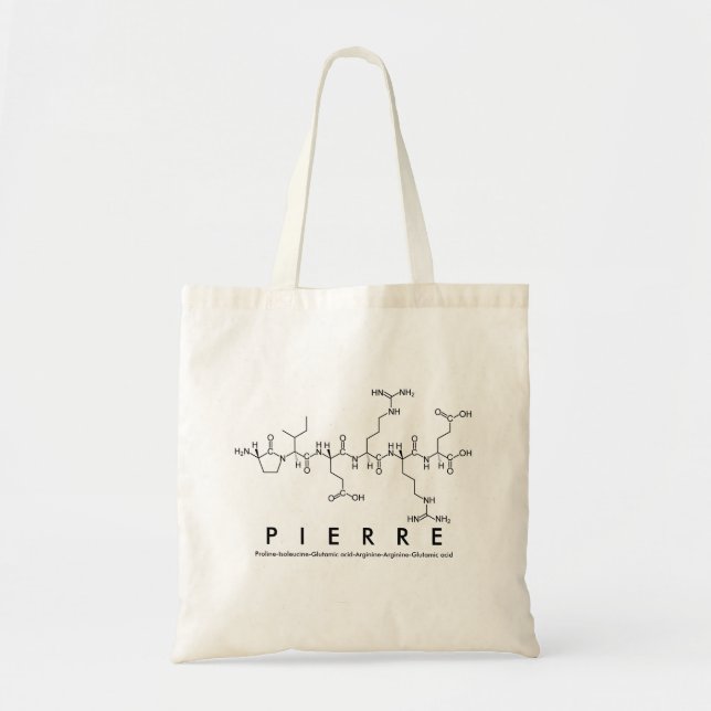 Bolsa Tote Saco de nome do peptídeo Pierre (Frente)