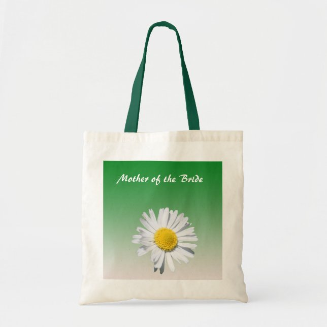 Bolsa Tote Saco de nome, flor de margarida (Frente)