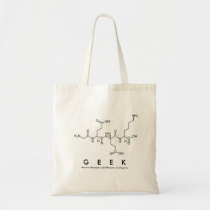Bolsa Tote saco de nome peptídeo do geek