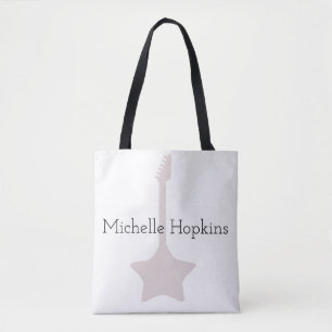 Bolsa Tote saco de notas de música preto personalizado