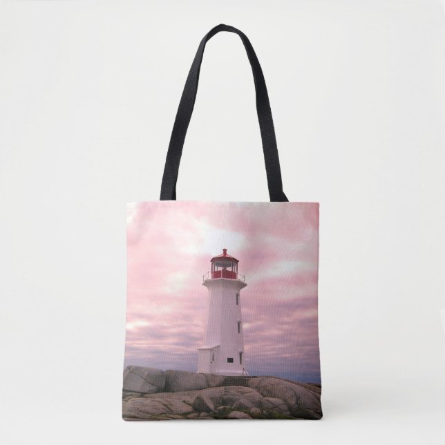Bolsa Tote Saco de Nova Escócia da rota do farol da angra de (Frente)