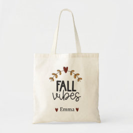 Bolsa Tote Saco de Outono Personalizado com Folhas e Coração
