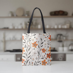 Bolsa Tote Saco de Padrão Floral Personalizado para Mulheres,