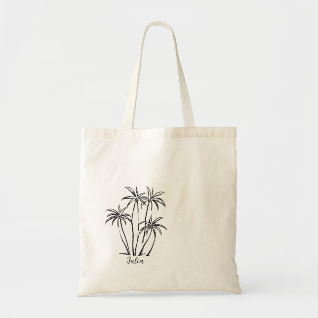 Bolsa Tote Saco de palmeiras para festa de despedida de solte (Frente)