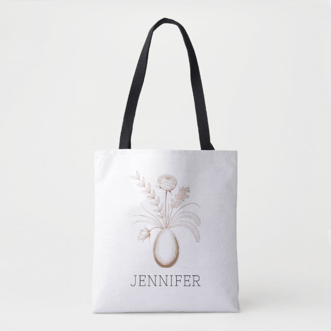 Bolsa Tote Saco de Páscoa Botânico Personalizado (Frente)