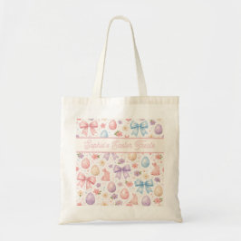 Bolsa Tote Saco de Páscoa Personalizado Coquette Bunny Laço R