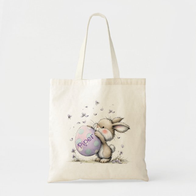 Bolsa Tote Saco de Páscoa Personalizado para Crianças (Frente)