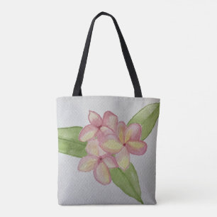 Bolsa Tote Saco de ponta com design floral de frangipani