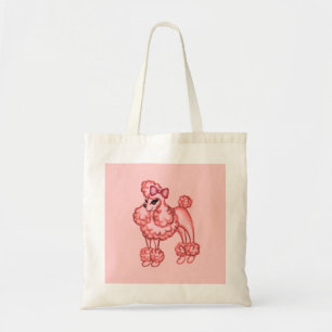 Bolsa Tote Saco de Poodle Rosa