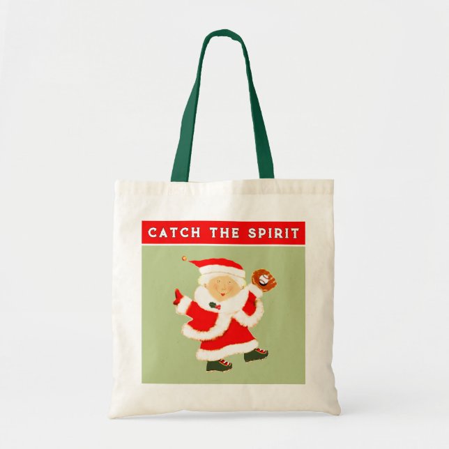 Bolsa Tote Saco de presente de Natal de beisebol (Frente)
