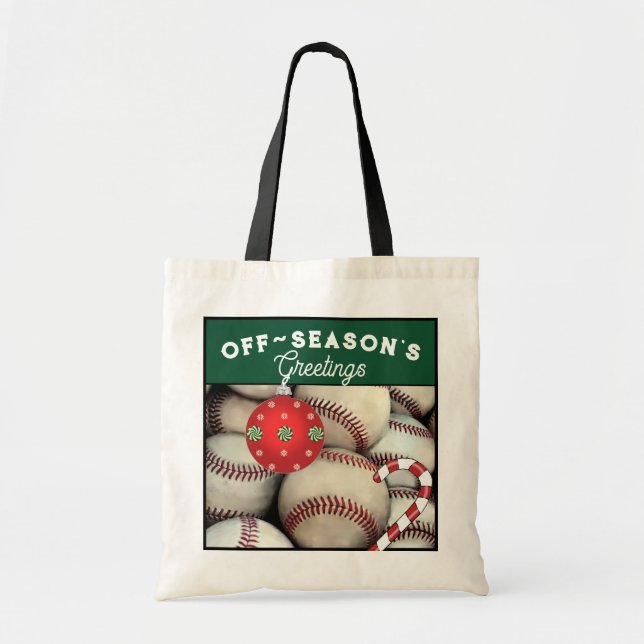 Bolsa Tote Saco de presente de Natal de beisebol (Frente)