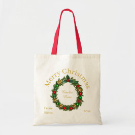 Bolsa Tote Saco de Presente de Natal em Algodão para Lembranç