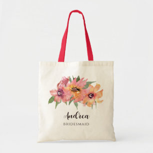 Bolsa Tote Saco de presente personalizado Vibrante Floral Aqu