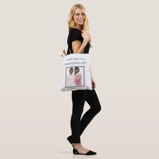 Bolsa Tote Saco de proposta para damas de honra branco Elegan (No(a) Modelo)