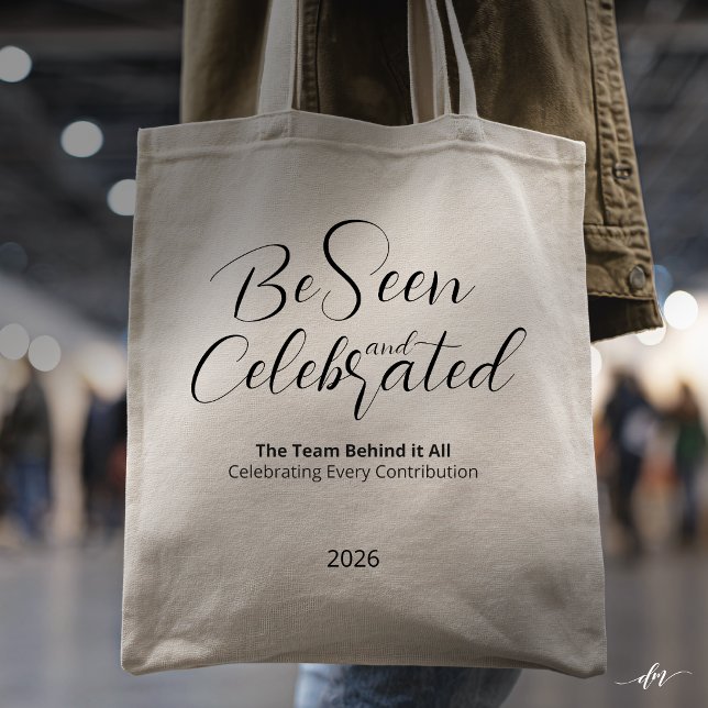 Bolsa Tote Saco de Reconhecimento Editável (Recognition tote designed for events—clean, modern branding that elevates appreciation.)