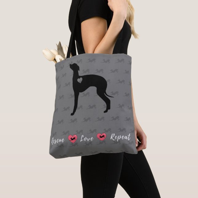 Bolsa Tote Saco de resgate italiano do Greyhound, Iggy. (Close Up)