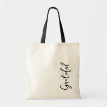 Saco de Retiro de Bem-Estar Grato Script Preto