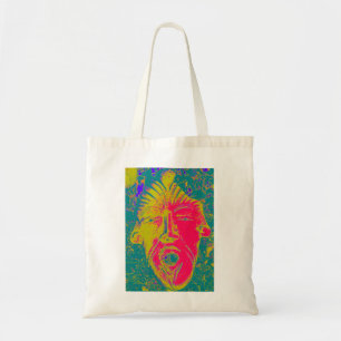Bolsa Tote saco de rosto vermelho e amarelo