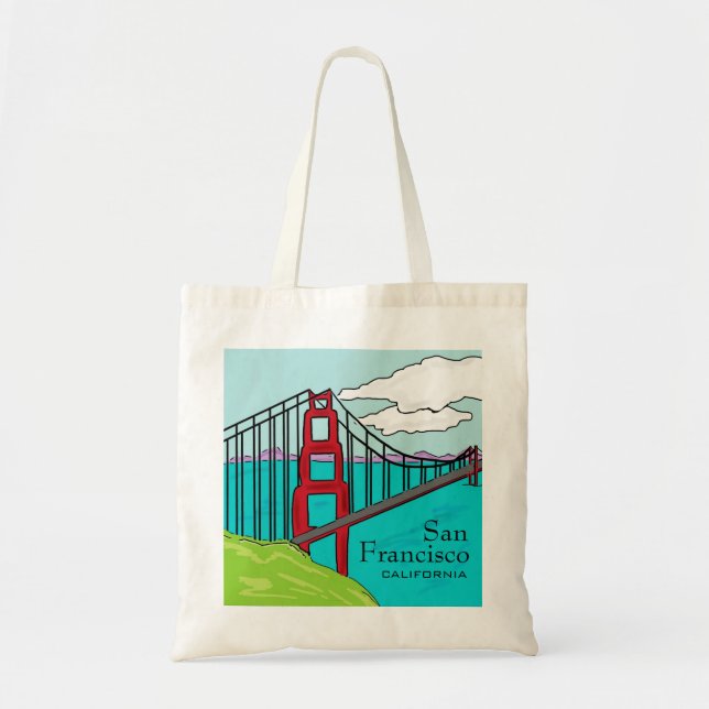 Bolsa Tote Saco de San Francisco Cali golden gate bridge (Frente)