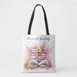 Bolsa Tote Saco de Sangue Literário - Flor com Livros